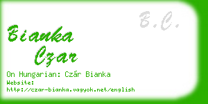 bianka czar business card