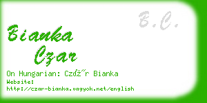 bianka czar business card